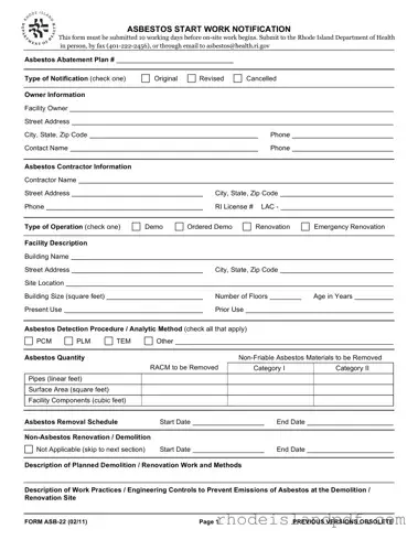 Fill in a Valid Rhode Island Asb 22 Template